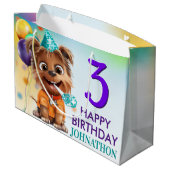 Leuke Puppy Hond Verjaardagsfeestje Groot Cadeauzakje (Achterkant Gekanteld)