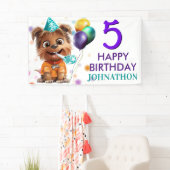 Leuke Puppy Hond Verjaardagsfeestje Spandoek (Insitu)