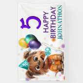 Leuke Puppy Hond Verjaardagsfeestje Spandoek (Verticaal)