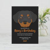 Leuke puppy hond verjaardagsfeestuitnodiging kaart (Staand voorkant)