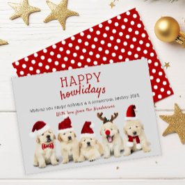 Leuke Puppy Honden "Fijne feestdagen" Kerstmis Feestdagenkaart