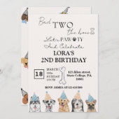 Leuke Puppy Honden Pawty Verjaardagsfeestje Kaart (Voorkant / Achterkant)