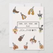 Leuke Puppy Honden Pawty Verjaardagsfeestje Kaart (Achterkant)