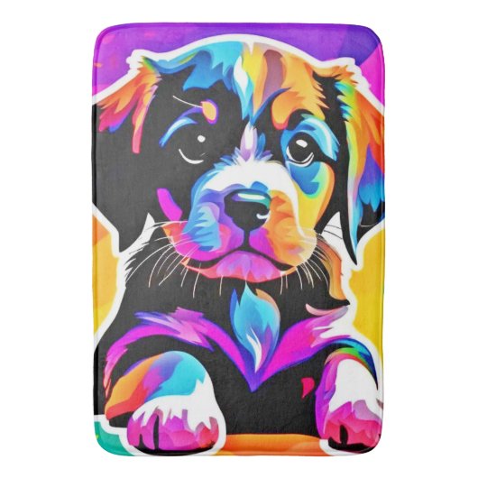 Leuke Puppy Kunst Badmat (Voorkant Verticaal)
