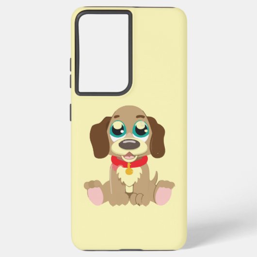 Leuke puppy met mooie ogen samsung galaxy hoesje (Achterkant)