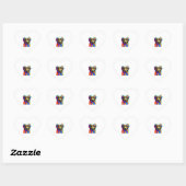 Leuke puppy pop kunst hart sticker (Vel)