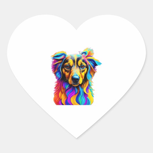 Leuke puppy pop kunst hart sticker (Voorkant)