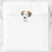 Leuke puppy "Sophie" Vierkante Sticker (Tas)