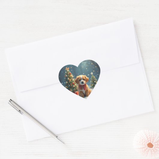 Leuke puppy Sticker (Envelop)