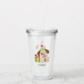 Leuke Puppy Verjaardag Acryl Drinkbeker (Achterkant)