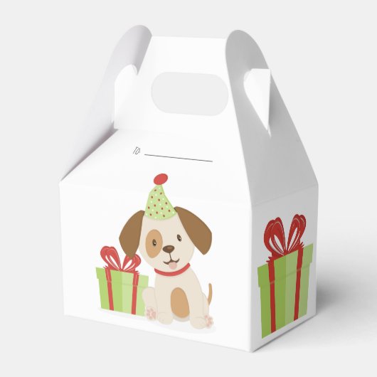 Leuke Puppy Verjaardag Bedankdoosjes (Voorkant Zijde)