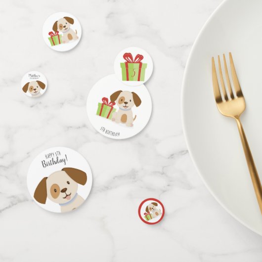 Leuke Puppy Verjaardag Confetti (Groep)