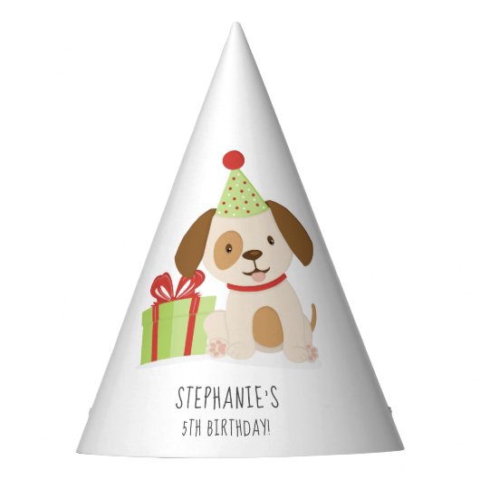 Leuke Puppy Verjaardag Feesthoedjes (Voorkant)