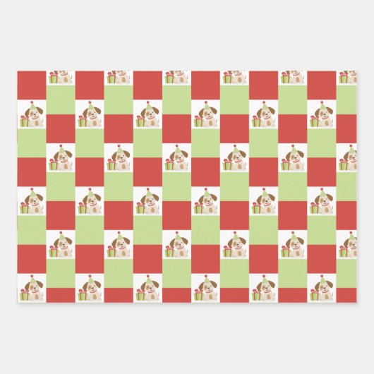 Leuke Puppy Verjaardag Inpakpapier Vel (Voorkant 3)