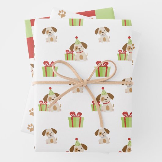 Leuke Puppy Verjaardag Inpakpapier Vel (In situ)