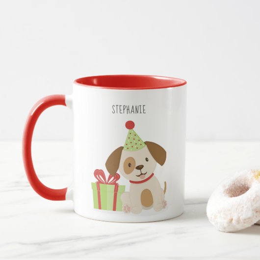 Leuke Puppy Verjaardag Mok (Met donut)