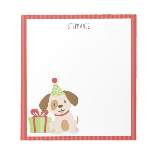 Leuke Puppy Verjaardag Notitieblok (Voorkant)