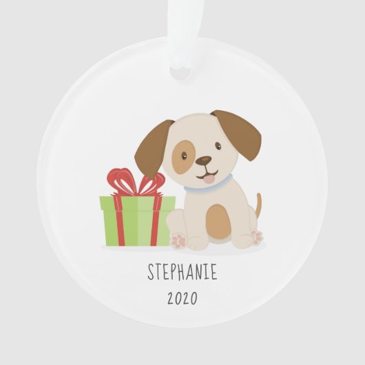Leuke Puppy Verjaardag Ornament (voorkant)