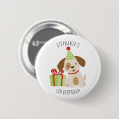 Leuke Puppy Verjaardag Ronde Button 5,7 Cm (Voorkant /achterkant)