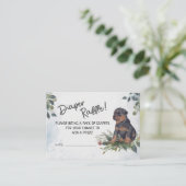 Leuke Puppy Waterverf Luier Raffle Baby shower Informatiekaartje (Staand voorkant)