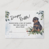 Leuke Puppy Waterverf Luier Raffle Baby shower Informatiekaartje (Voorkant)