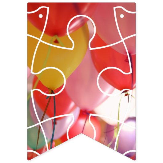 Leuke Puzzel Ballon Gelukkig Verjaardag Vlaggetjes (Eerste vlag)