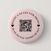 Leuke QR-code vrijgezellenfeest bruid ontwerp Ronde Button 5,7 Cm (Voorkant)