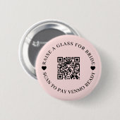 Leuke QR-code vrijgezellenfeest bruid ontwerp Ronde Button 5,7 Cm (Voorkant /achterkant)