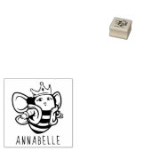 Leuke Queen Bee Crown Wood Art Stamp Rubberstempel (Gestempeld)