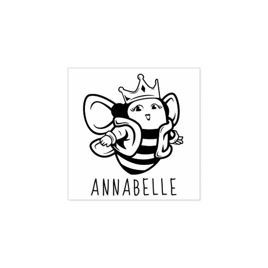 Leuke Queen Bee Crown Wood Art Stamp Rubberstempel (Afrduk)