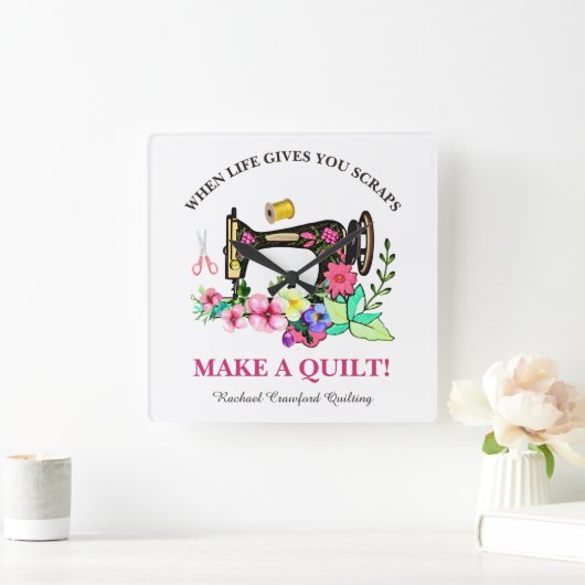 Leuke Quilters Custom Vierkante Klok (Huis)