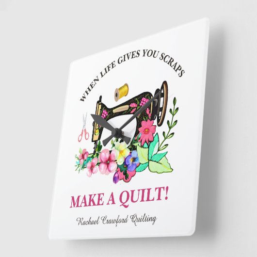 Leuke Quilters Custom Vierkante Klok (Hoek)