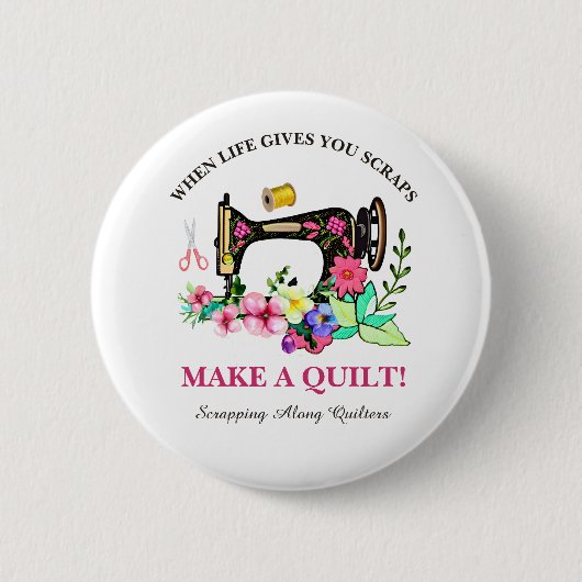 Leuke Quilters Groep Custom Ronde Button 5,7 Cm (Voorkant)