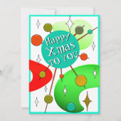 Leuke Quirky Retro Kerstmis Midden eeuw Feestdagenkaart (Voorkant)