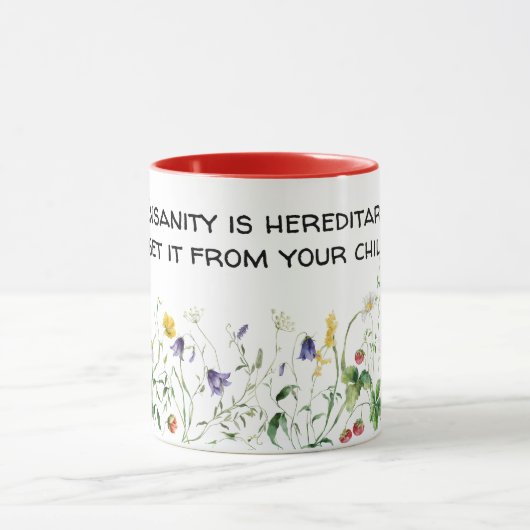 Leuke Quote en Wildflowers On White Mok (Midden)