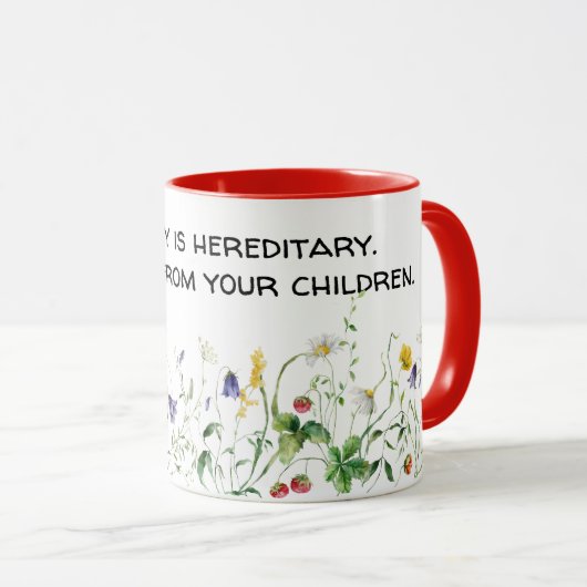 Leuke Quote en Wildflowers On White Mok (Voorkant rechts)