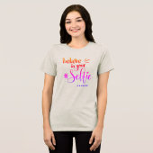 Leuke quote geloof in je selfie paarse script Tri-Blend shirt (Voorkant volledig)