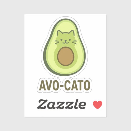 Leuke quote Gezegde Avo Cato Humor Cat Avocado Sticker (Vel)