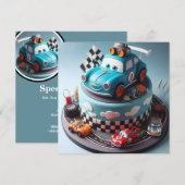 LEUKE RACE AUTO THEMA VERJAARDAGSTAART KAART (Voorkant / Achterkant)