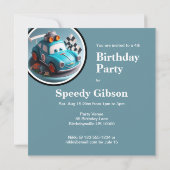 LEUKE RACE AUTO THEMA VERJAARDAGSTAART KAART (Achterkant)