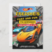 Leuke race auto verjaardagsfeestje kaart (Voorkant)