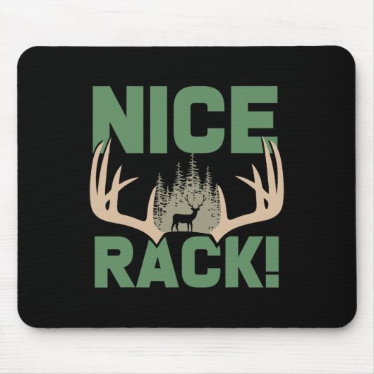 Leuke Rack Antlers Herten Funny Hunting Hunter Hum Muismat (Voorkant)
