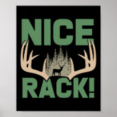 Leuke Rack Antlers Herten Funny Hunting Hunter Hum Poster (Voorkant)