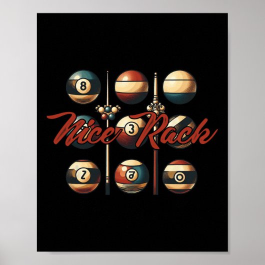 Leuke Rack Funny Biljart Speler Pool Bill Poster (Voorkant)