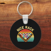 Leuke Rack Funny Biljart Speler Pool Bill Sleutelhanger (Voorkant)