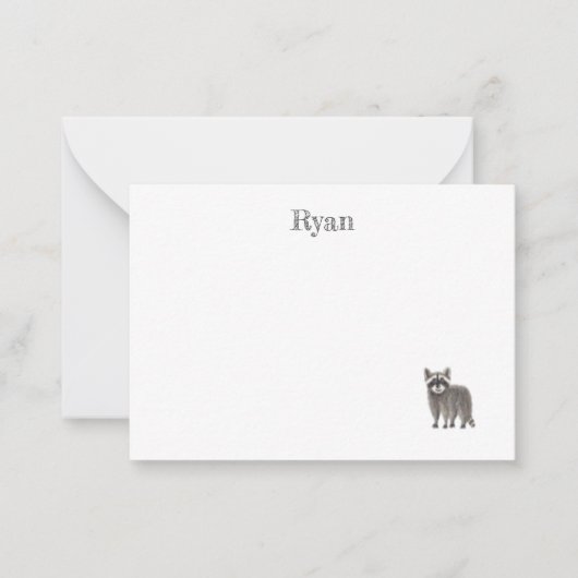 Leuke Racoon Note Kaart Notitiekaartje (Voorkant)