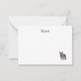 Leuke Racoon Note Kaart Notitiekaartje