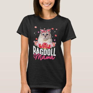 Leuke Ragdoll Mama Bloem Bandana Kat Moeder's Da T-shirt
