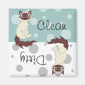 Leuke Ragdoll Siamese Clean Dirty Vaatwasser Magne Magneet (Voorkant)