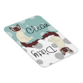 Leuke Ragdoll Siamese Clean Dirty Vaatwasser Magne Magneet (Rechterzijde)